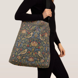 William Morris Strawberry Thief Guld Monogram Axelväska