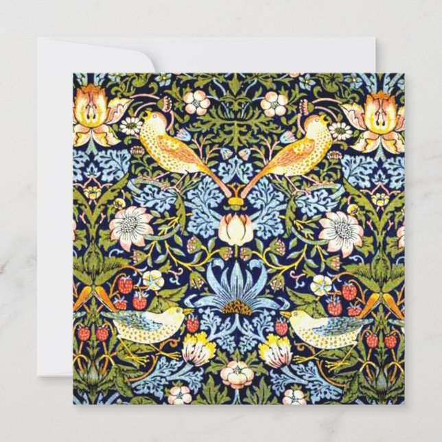 William Morris, Strawberry Thief Julkort (Framsida)