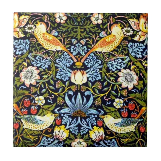 William Morris - Strawberry Thief Kakelplatta (Framsidan)