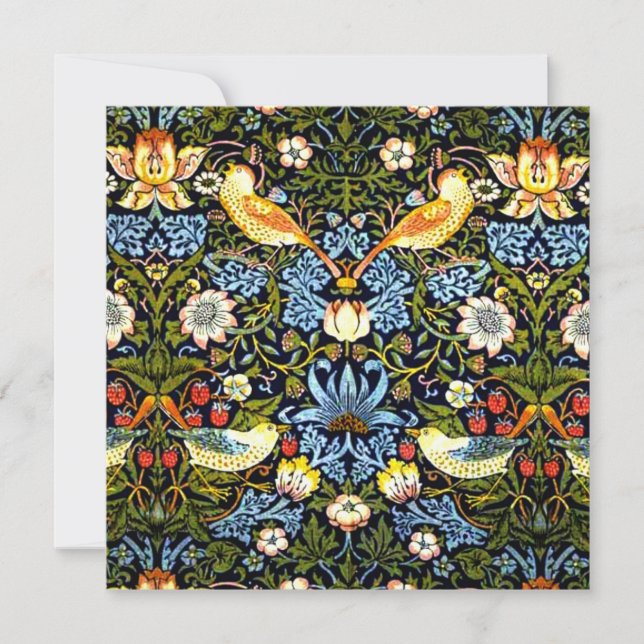 William Morris - Strawberry Thief Kort (Framsida)