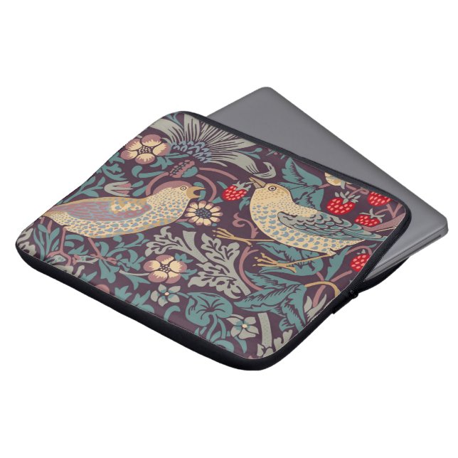 William Morris Strawberry Thief Laptop sleeve (Framsida topp)