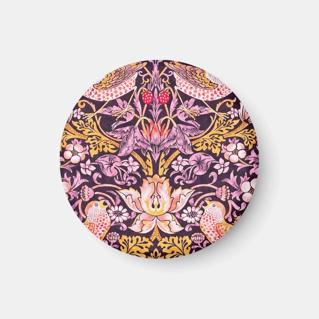 William Morris Strawberry Thief Lila Version Magnet (Framsidan)