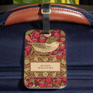 William Morris Strawberry Thief Luggage Tag Bagagebricka