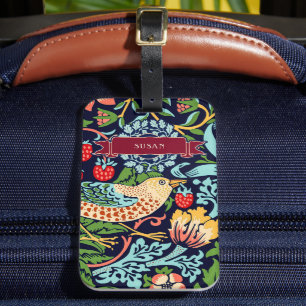 William Morris Strawberry Thief Luggage Tag Bagagebricka