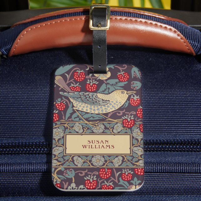 William Morris Strawberry Thief Luggage Tag Bagagebricka (Framsida Insitu 2)