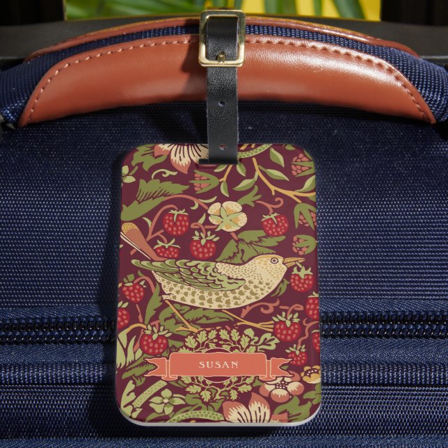 William Morris Strawberry Thief Luggage Tag Bagagebricka (Framsida Insitu 2)