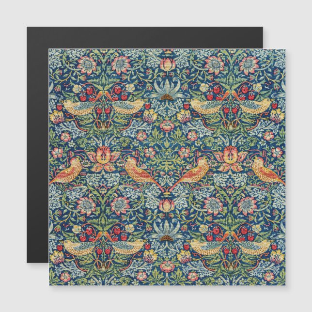 William Morris - Strawberry Thief Magnetic Card (Fram/baksida)