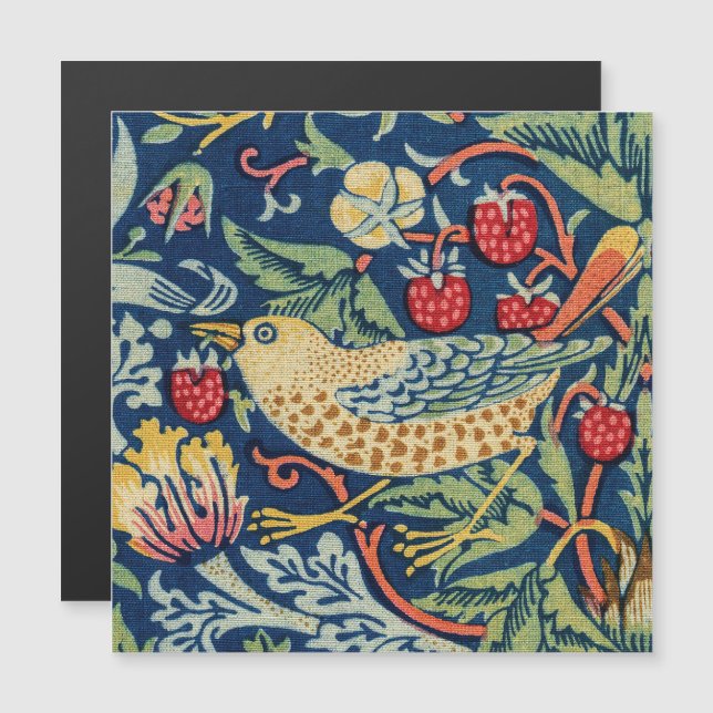 William Morris - Strawberry Thief Magnetic Card (Fram/baksida)