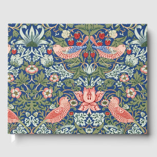 William Morris Strawberry Thief Navy Coral Gästböcker