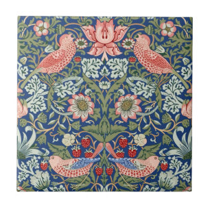 William Morris Strawberry Thief Navy Coral Kakelplatta