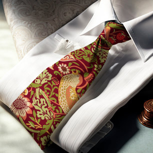 William Morris Strawberry Thief Neck Tie Slips