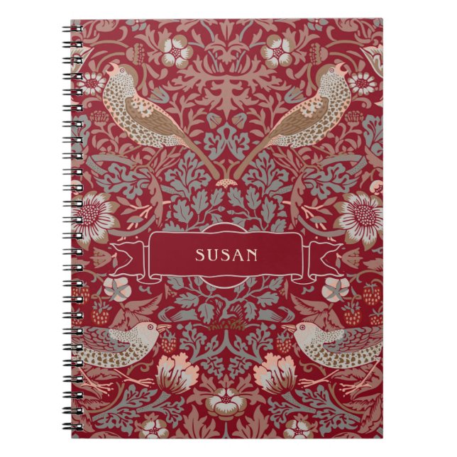 William Morris Strawberry Thief Notebook Anteckningsbok (Framsidan)