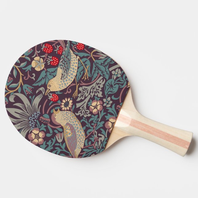 William Morris Strawberry Thief Ping Pong Paddle Pingisracket (Sidan)