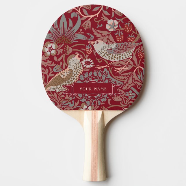 William Morris Strawberry Thief Ping Pong Paddle Pingisracket (Framsidan)