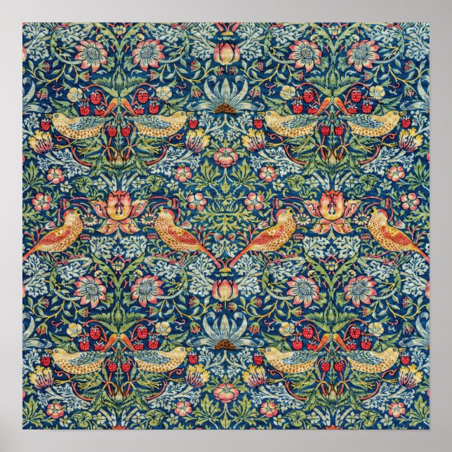 William Morris - Strawberry Thief Poster (Framsidan)