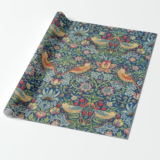 William Morris - Strawberry Thief Presentpapper (Utrullad)