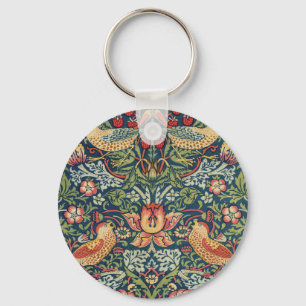 William Morris Strawberry Thief Restured Version Nyckelring
