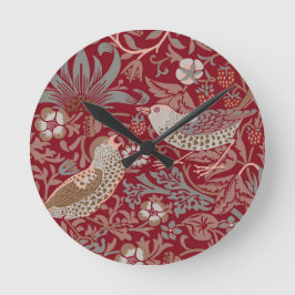 William Morris Strawberry Thief Round Clock Rund Klocka