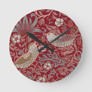 William Morris Strawberry Thief Round Clock Rund Klocka