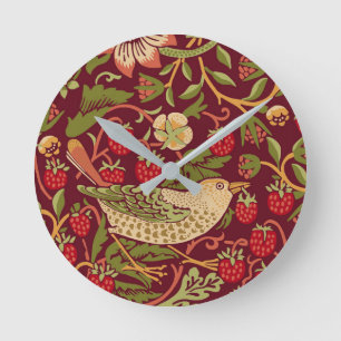 William Morris Strawberry Thief Round Clock Rund Klocka