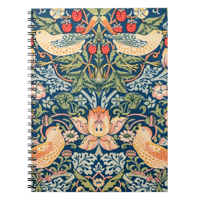 William Morris 'Strawberry Thief' Spiral Notebook Anteckningsbok (Framsidan)