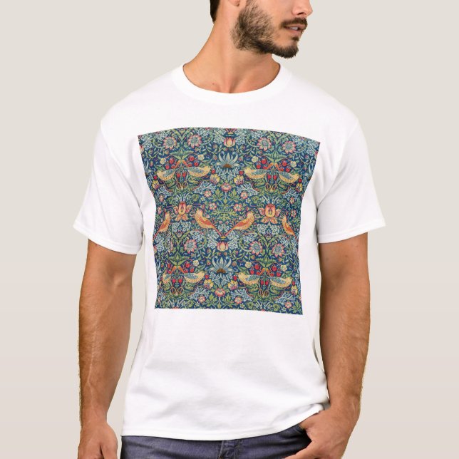 William Morris - Strawberry Thief T Shirt (Framsida)