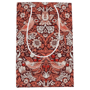 William Morris Strawberry Thief Terrakotta Fågel