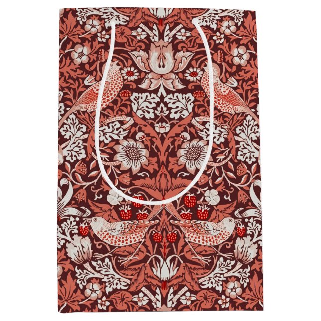 William Morris Strawberry Thief Terrakotta Fågel (Framsidan)