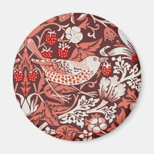 William Morris Strawberry Thief Terrakotta Fågel Magnet