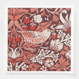William Morris Strawberry Thief Terrakotta Fågel Pappersservett