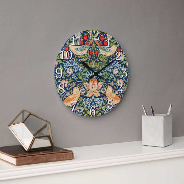 William Morris Strawberry Thief Wall Clock Stor Klocka (Kontor)