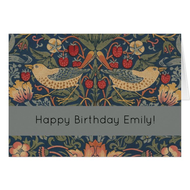 William Morris Strawberry Thieves Birds Hälsningskort (Framsidan Horizontal)