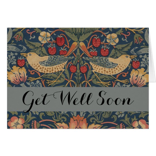 William Morris Strawberry Thieves Birds Hälsningskort (Framsidan Horizontal)