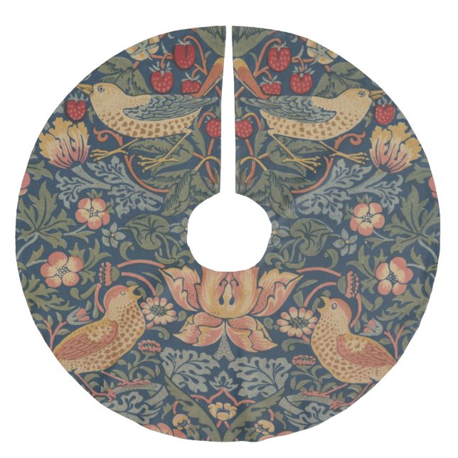 William Morris Strawberry Thieves Birds Julgransmatta Borstad Polyester (Framsidan)