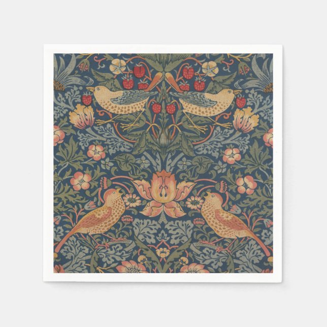 William Morris Strawberry Thieves Birds Pappersservett (Framsidan)