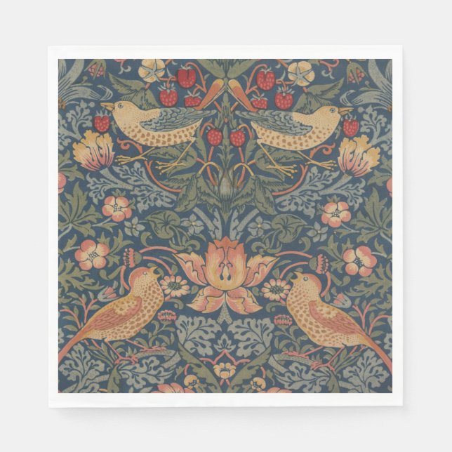 William Morris Strawberry Thieves Birds Pappersservett (Framsidan)
