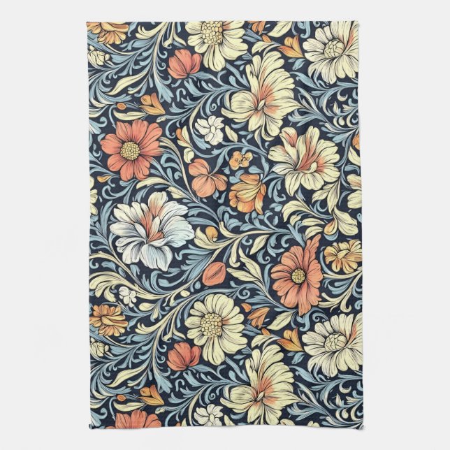 William Morris style floral acanthus pattern Kökshandduk (Vertikal)