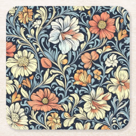 William Morris style floral acanthus pattern Underlägg Papper Kvadrat