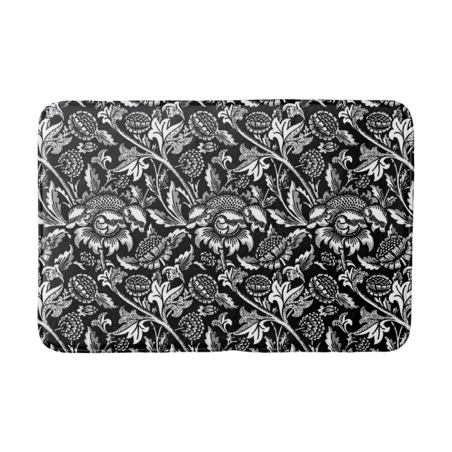 William Morris Sunblommor, Black and White Badrumsmatta (Framsidan)