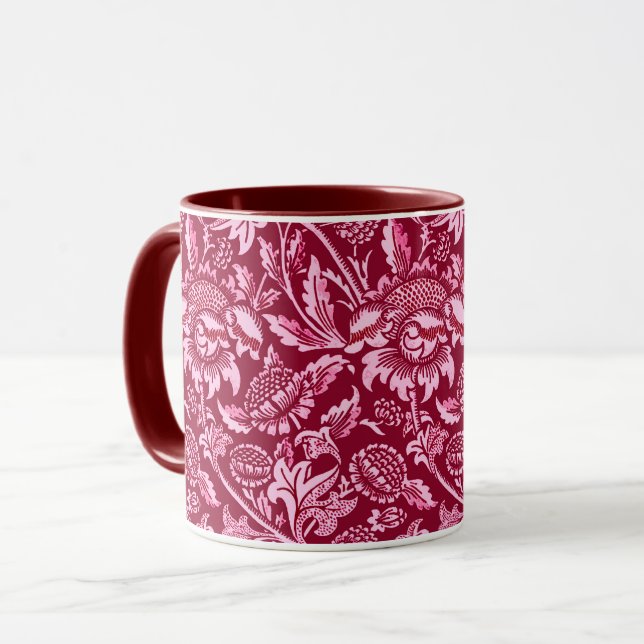 William Morris Sunblommor, Burgundy och Rosa Mugg (Framsida vänster)