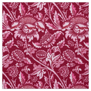 William Morris Sunblommor, Burgundy och Rosa Tyg