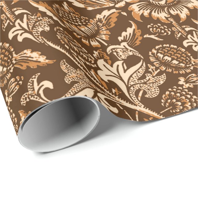 William Morris Sunblommor, Chocolate Brown & Beige Presentpapper (Rullad Hörn)