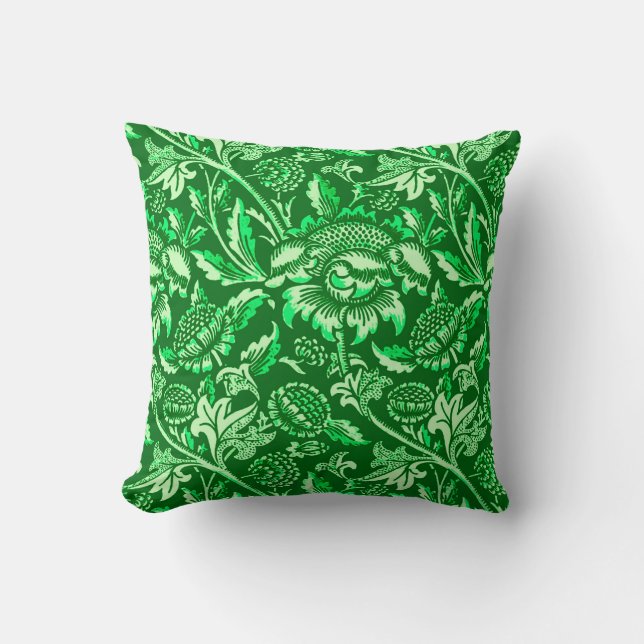 William Morris Sunblommor, Emerald Grönt Kudde (Framsida)