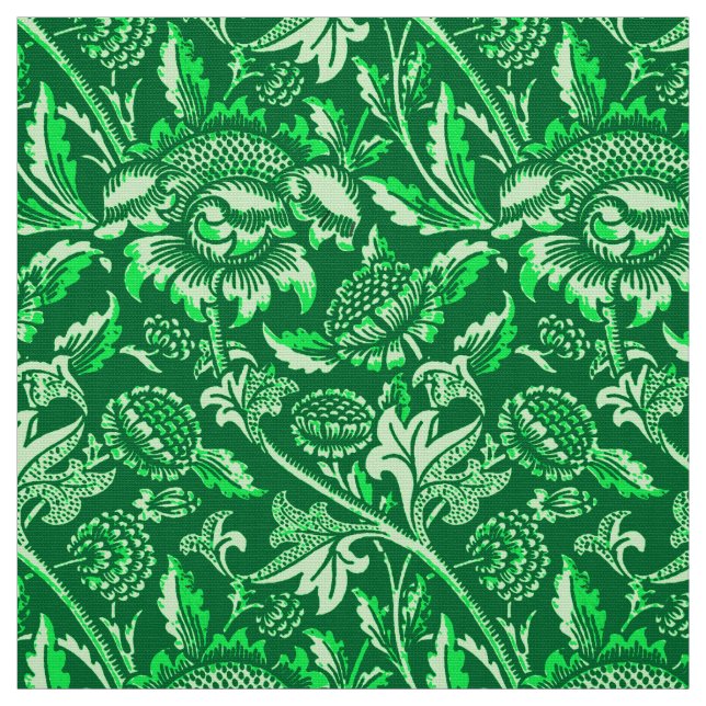William Morris Sunblommor, Emerald Grönt Tyg (Provkarta)
