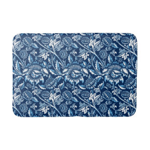 William Morris Sunblommor, Mörk blått och vit Badrumsmatta