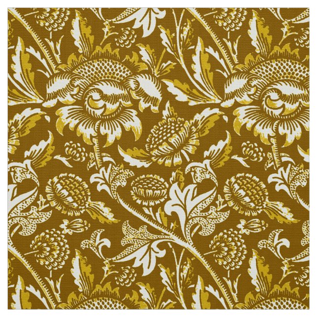 William Morris Sunblommor, Mustard Gult Tyg (Provkarta)