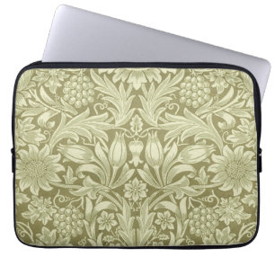William Morris Sunflower Vintage Oliv Damast Laptop Fodral