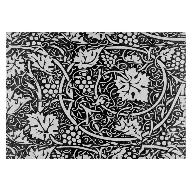 William Morris Svart Vitt Druvvinemönster (Framsidan)