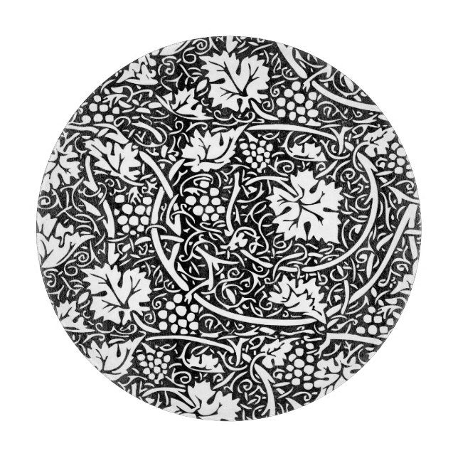 William Morris Svart Vitt Druvvinemönster (Framsidan)