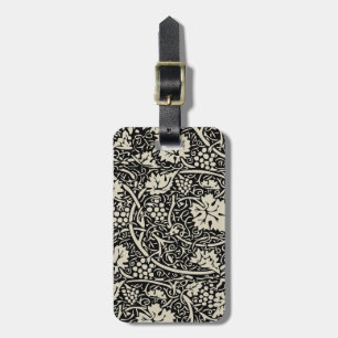 William Morris Svart Vitt Druvvinemönster Bagagebricka